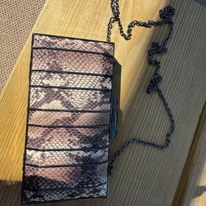 BCBGMaxAzria Snakeskin Pattern Clutch with Chain